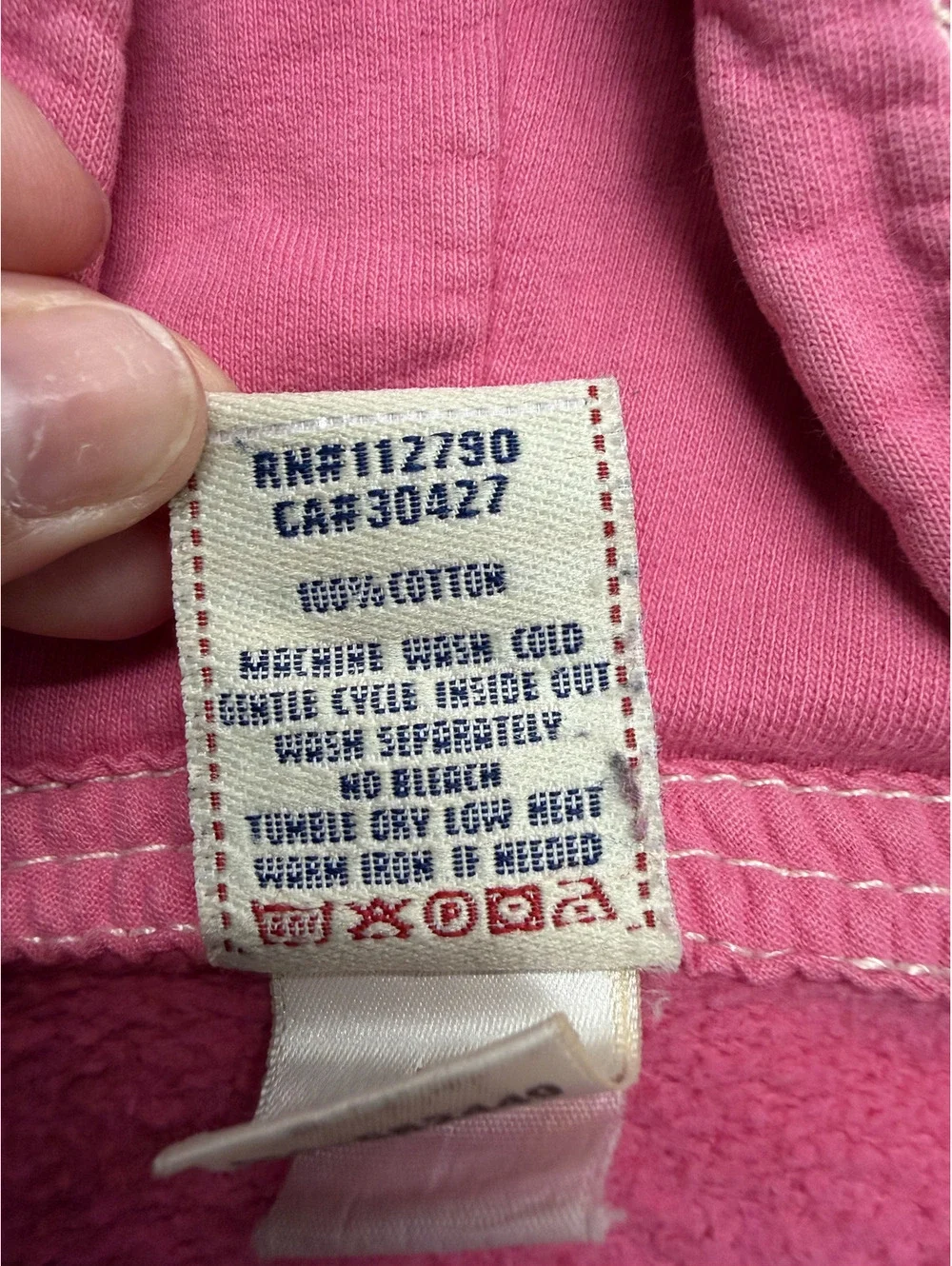 True Religion Classic Hoodie Pink Zip-Up Hoodie Size Small